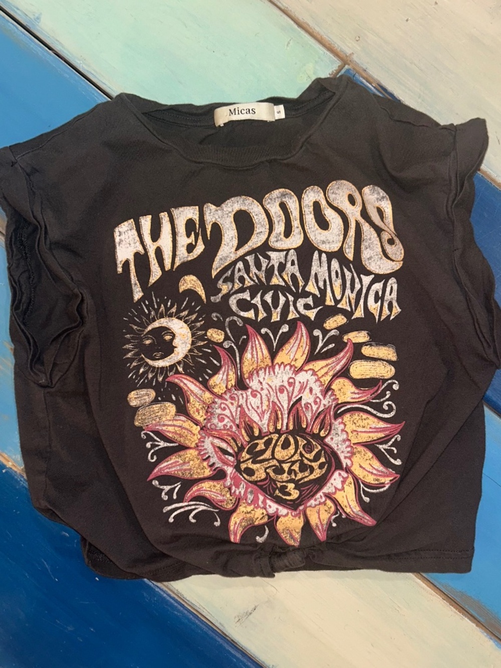 MICAS The Doors Santa Monica Civic Knot Front Graphic Tee Small